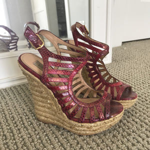 Red Steve Madden Wedges